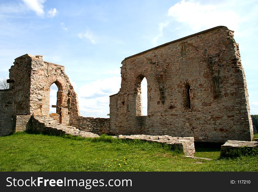 Digital photo of the ruin from the Katharinen-chapel from the 15. century standing near Hechlingen in Bavaria - Germany.