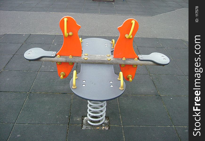 Seesaw in playground