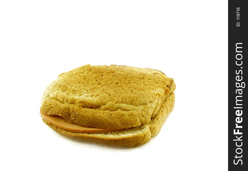 Isolated whole wheat sandwich. Isolated whole wheat sandwich