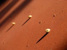 Snails On Red Temple Wall Stock Image
