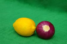 Lemon An Red Onion Zoomed Stock Photo Lemon An Red Onion Zoomed Stock Photo