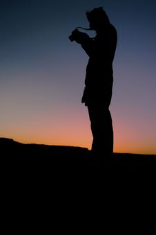 Silhouette Female Photographer Royalty Free Stock Photography Silhouette Female Photographer Royalty Free Stock Photography