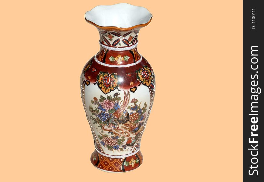 Ornamented chinese vase. Ornamented chinese vase