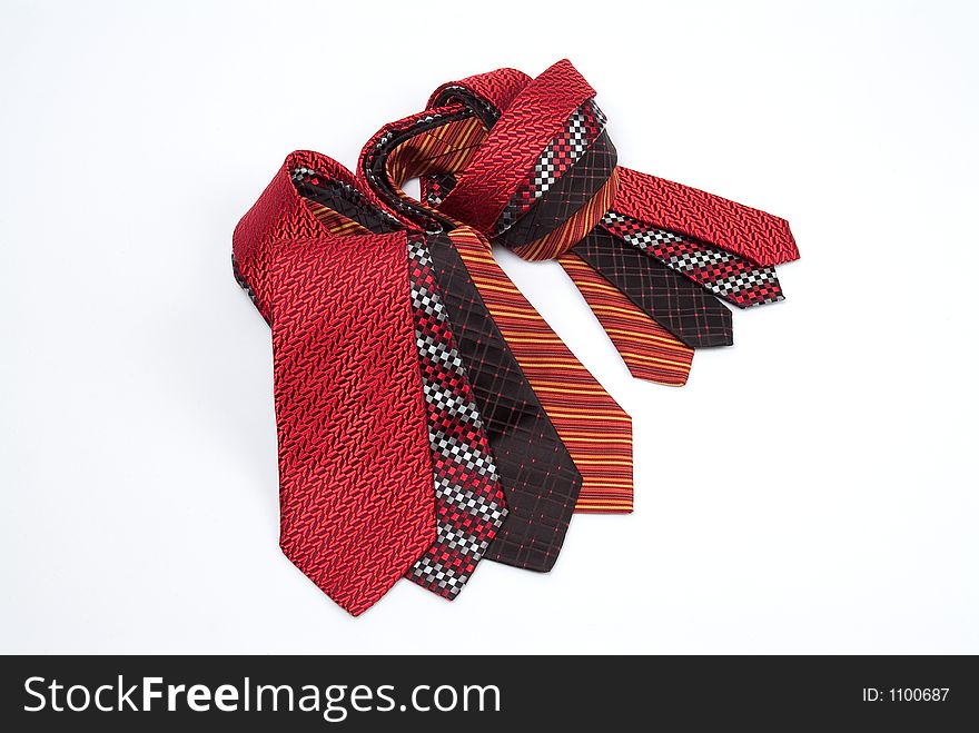 Group of different coloured ties