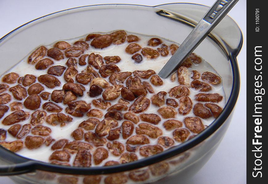 Milk and corn flakes - breakfast