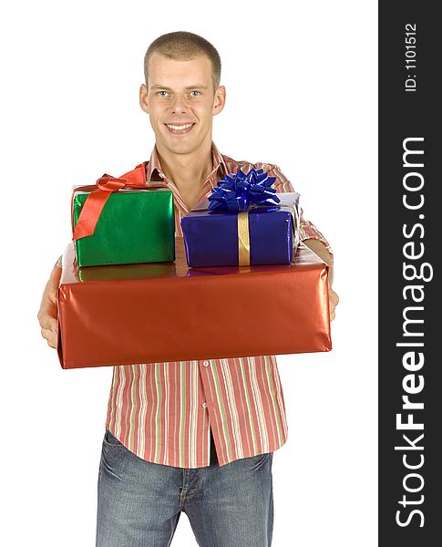 Isolated father with gifts