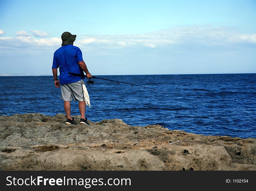 Patient Fisherman with the Rod. Patient Fisherman with the Rod