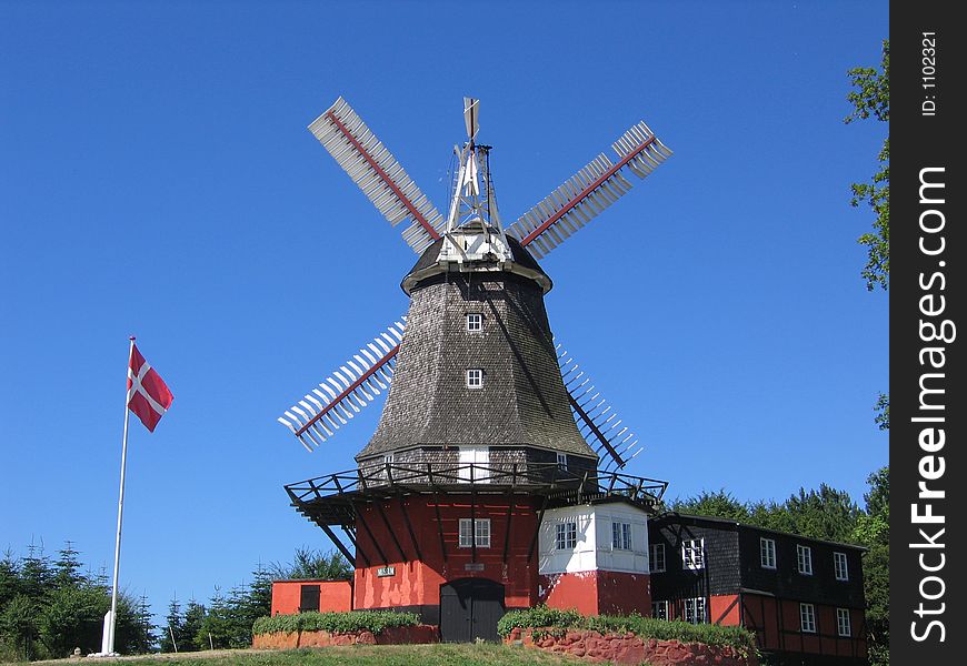 A Mill in the summer sun in denmark. A Mill in the summer sun in denmark