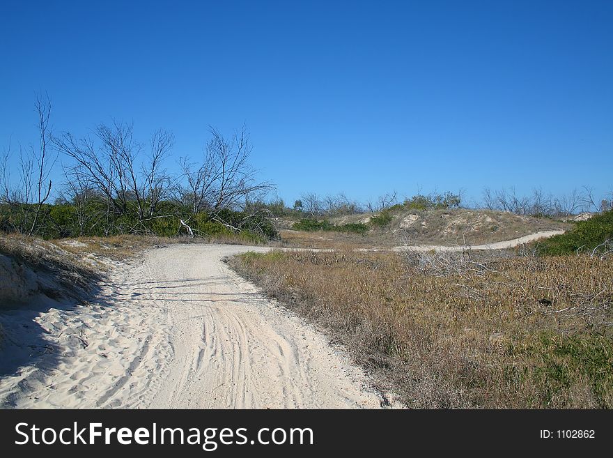 Sand dune with walking path off the beach. Sand dune with walking path off the beach