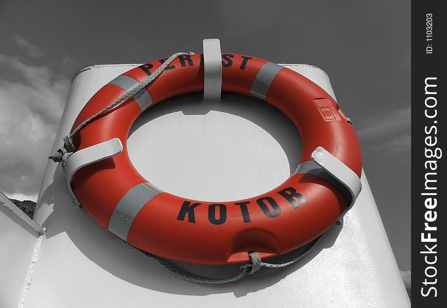 Rescue belt on the ferry