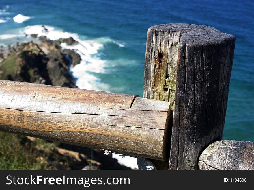 Fence on coastal walk. Fence on coastal walk