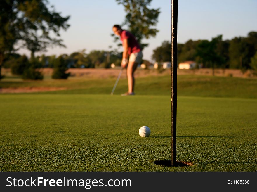 Woman On Golf Course