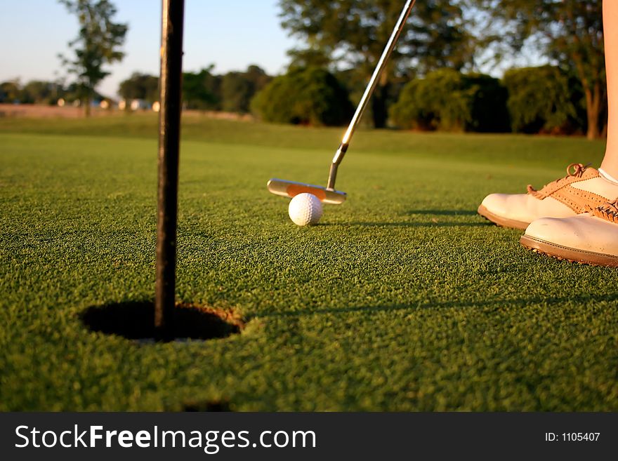 Woman on golf course