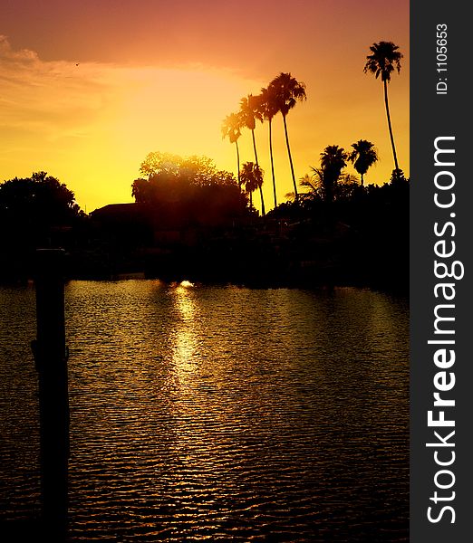 Intercostal waterway at sunset