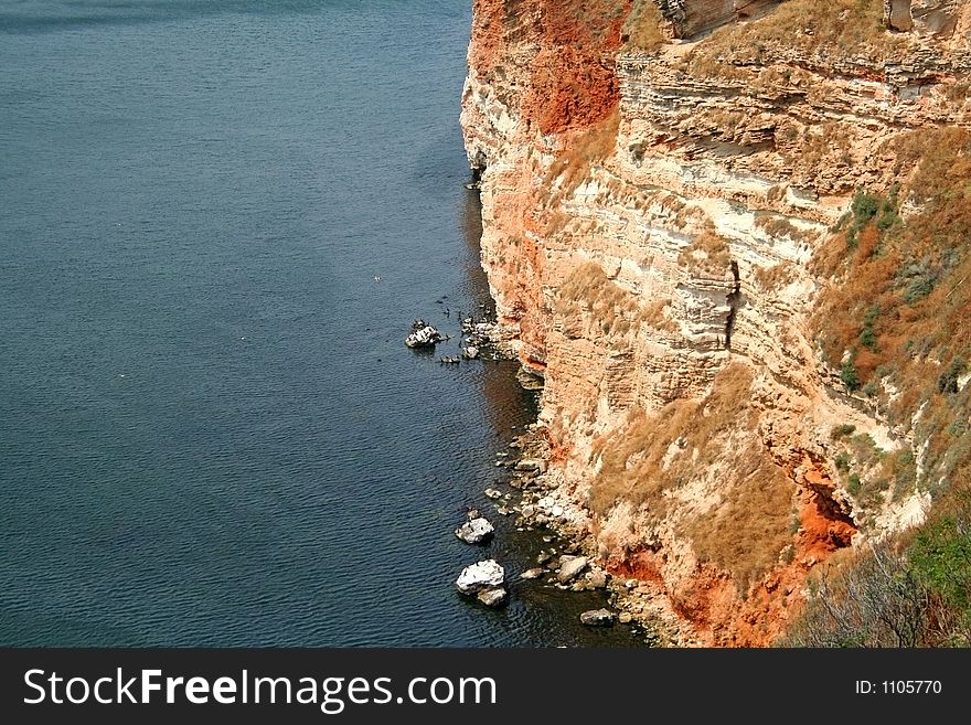 Rocky sea coast at the northern part of the Bulgarian Black sea shore. Rocky sea coast at the northern part of the Bulgarian Black sea shore