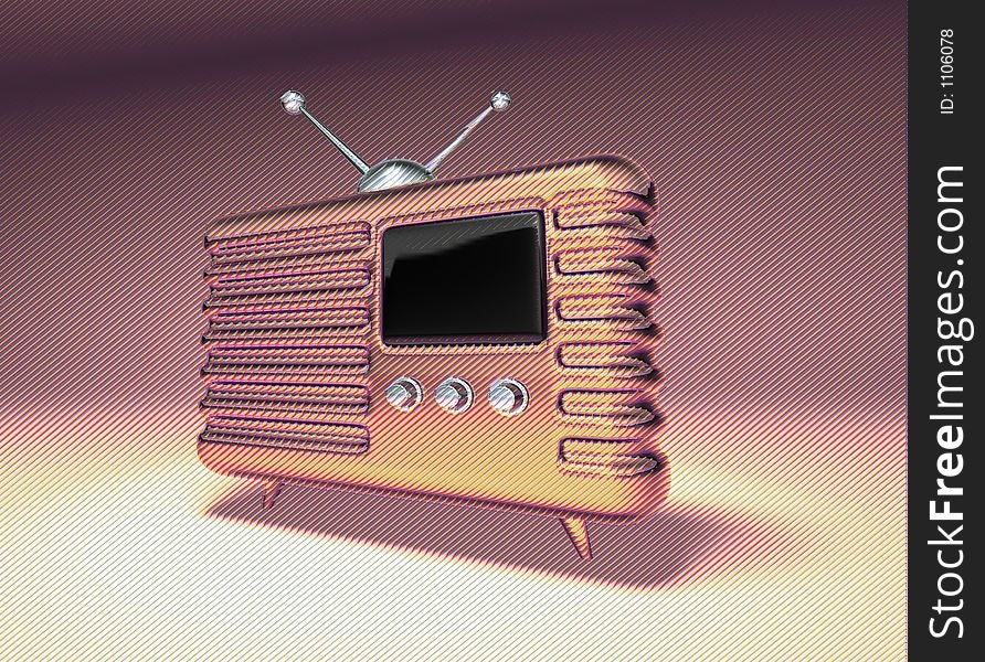 3D generated vintage radio. 3D generated vintage radio