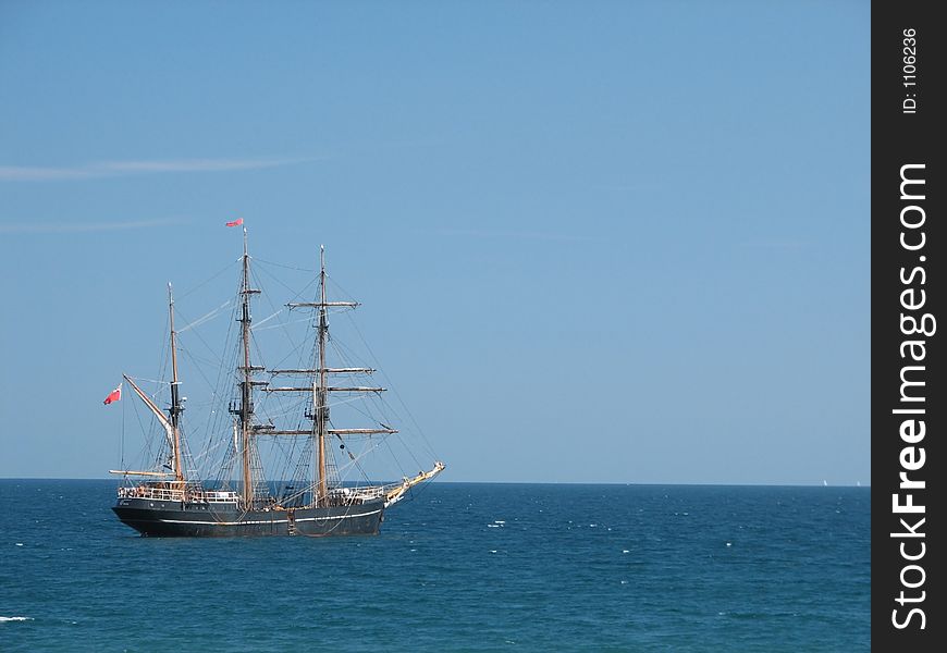 Tall ships in the sea