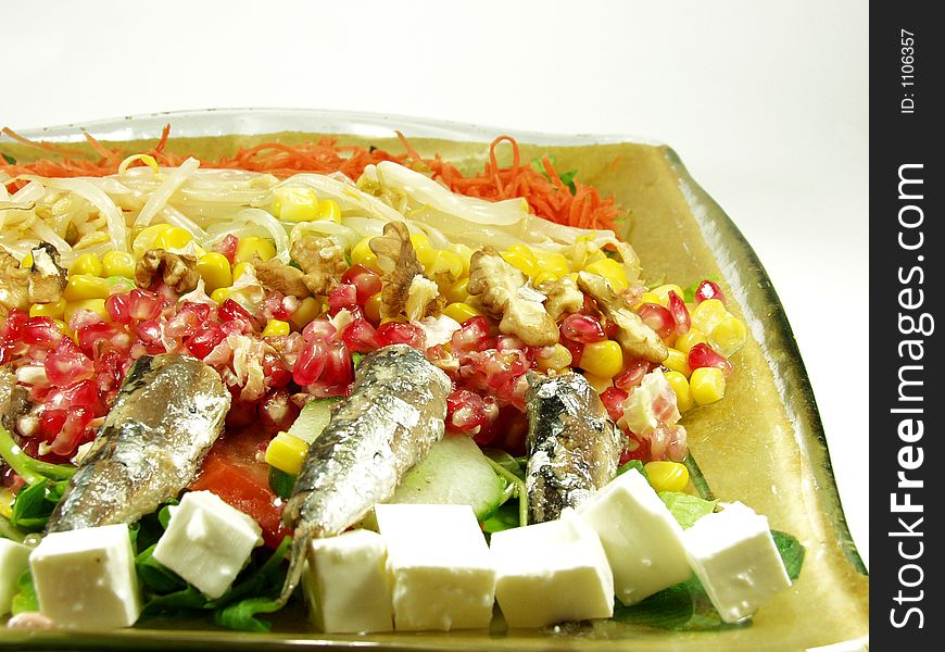 Fresh vegetables and fruits salad for summer. Fresh vegetables and fruits salad for summer