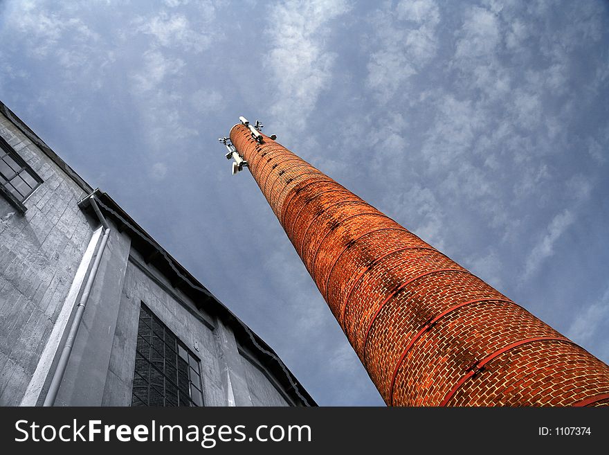 Chimney with and blue sky