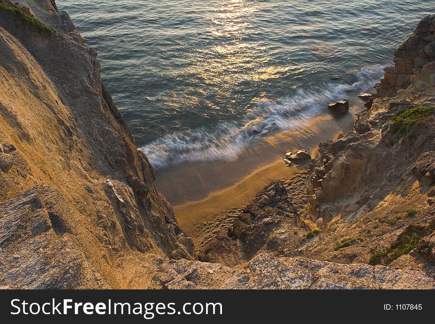 Beach in brittany on wild coast