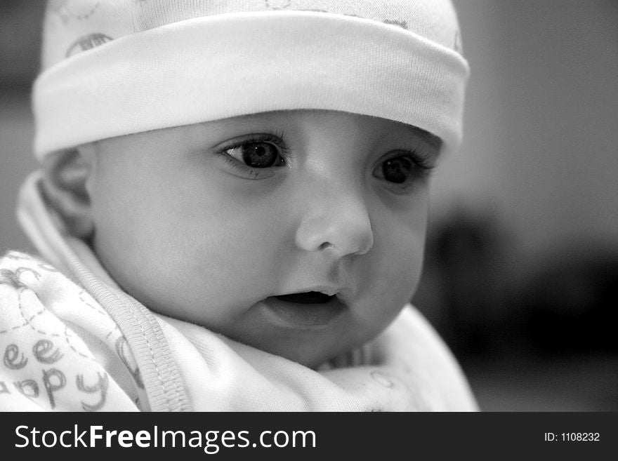 Baby with hat on smiling. Baby with hat on smiling