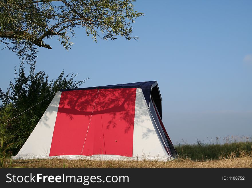 Tent under tree. Tent under tree