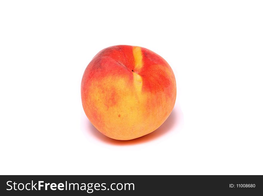 Peach on a white background