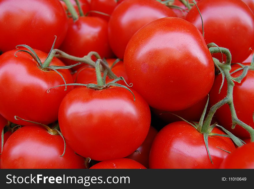 A collection of tomatoes in red