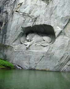 Monument Lion, Lucern, Switzerland Stock Images