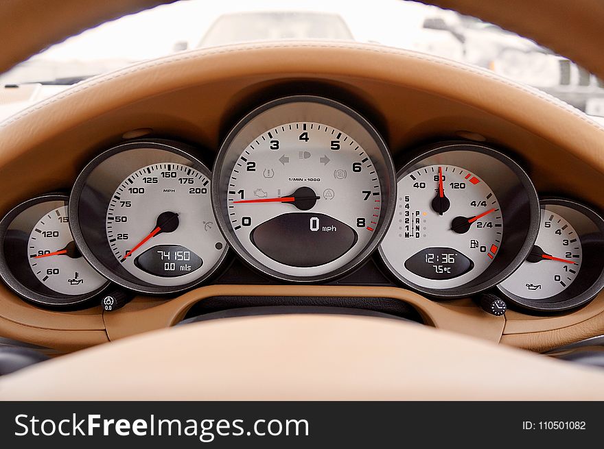 White Motorcycle Cluster Gauge