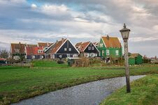 Hamlet With Its Typical Wooden Houses On The Island Of Marken In Stock Images Hamlet With Its Typical Wooden Houses On The Island Of Marken In Stock Images