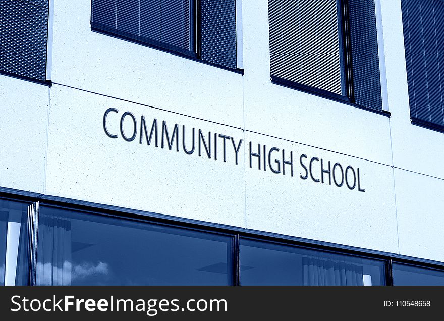 Blue, Architecture, Building, Signage