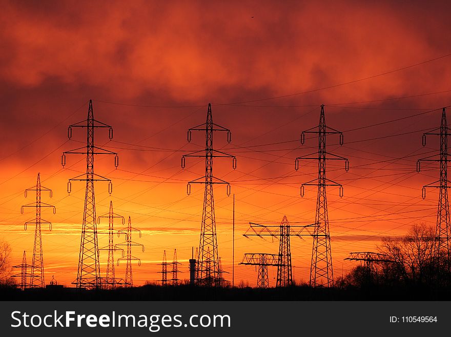 Sky, Electricity, Afterglow, Red Sky At Morning