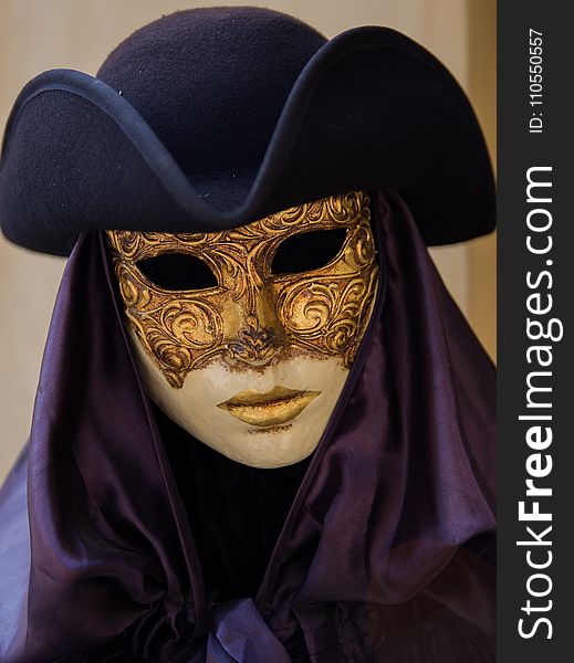 Masque, Mask, Purple, Headgear