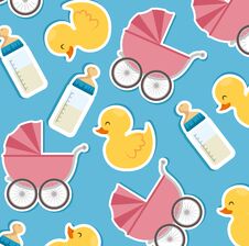 Baby Shower Seamless Patterns Stock Photography