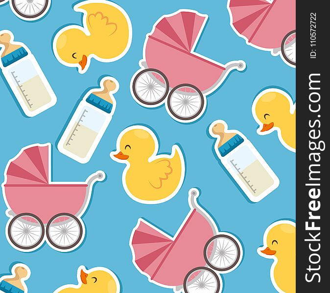 Baby shower seamless patterns