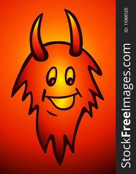 Vector illustration of Fiery Devil