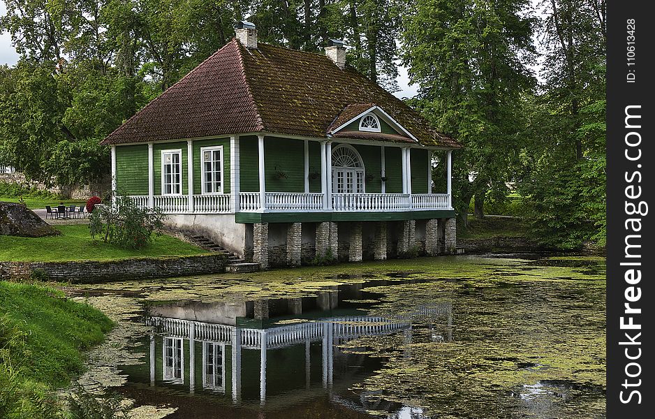 Cottage, Water, House, Reflection