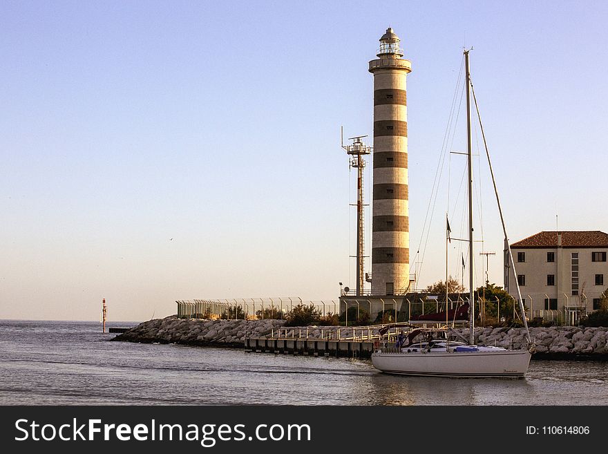 Lighthouse, Tower, Waterway, Sky