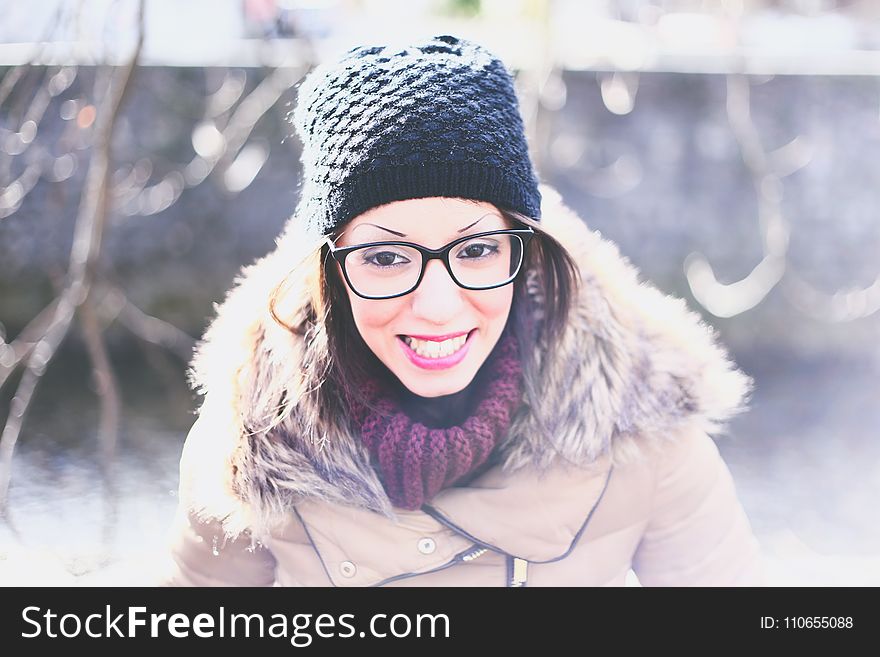 Woman Wearing Brown Coat