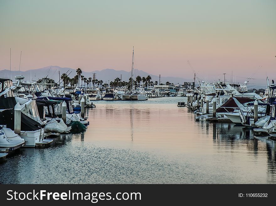 White Boat Lot on Bodies of Water Photo