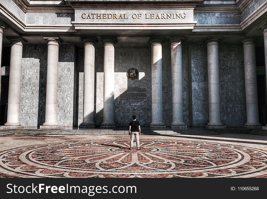 Photo Of Person Standing In Front Of Cathedral Of Learning