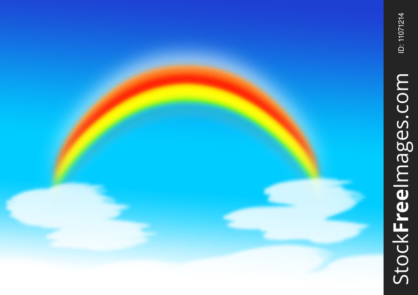 Rainbow in the sky illustration