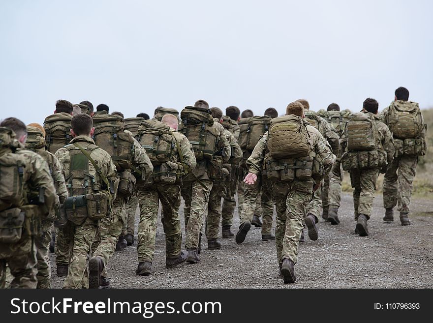 Group of Army Walking