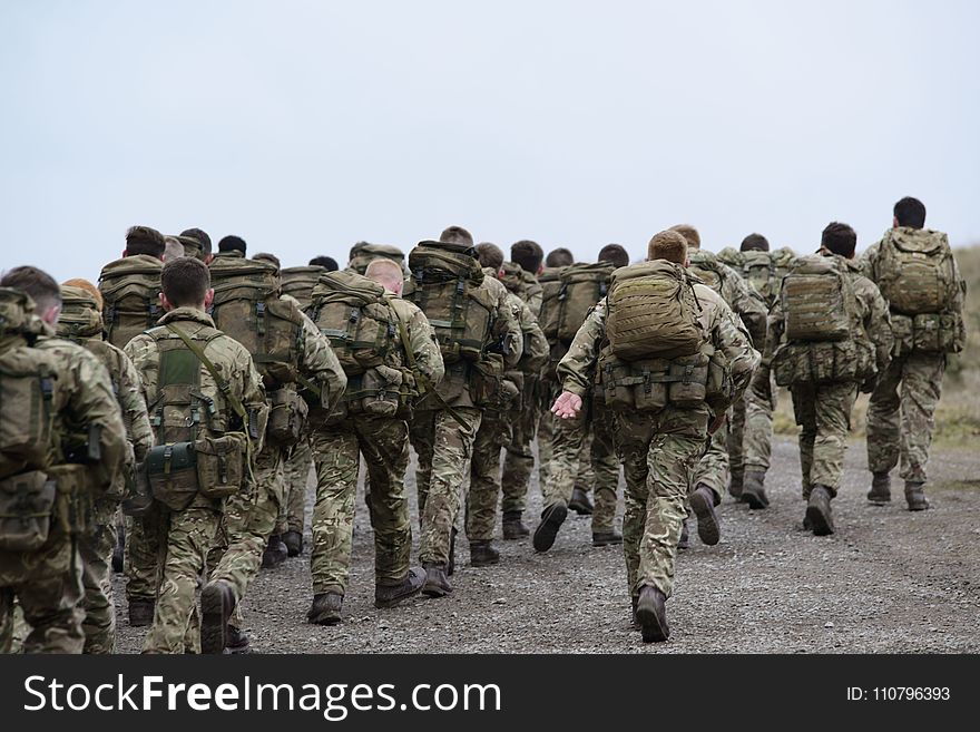 Group Of Army Walking