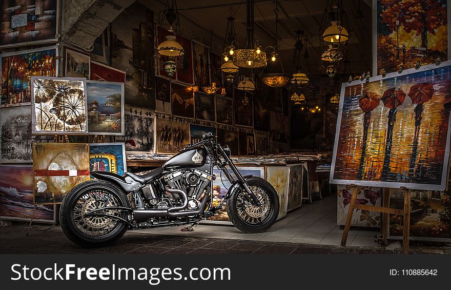 Black Cruiser Motorcycle