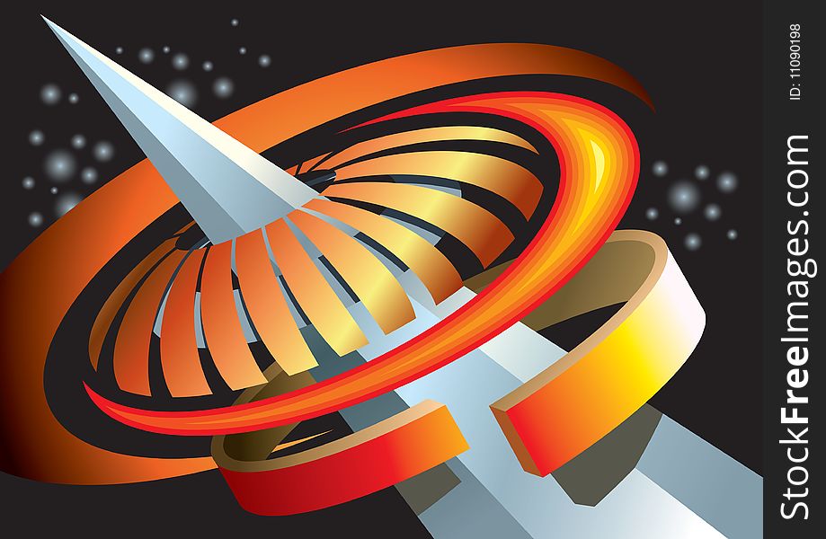 Abstract space background, concentric composition, vector illustration