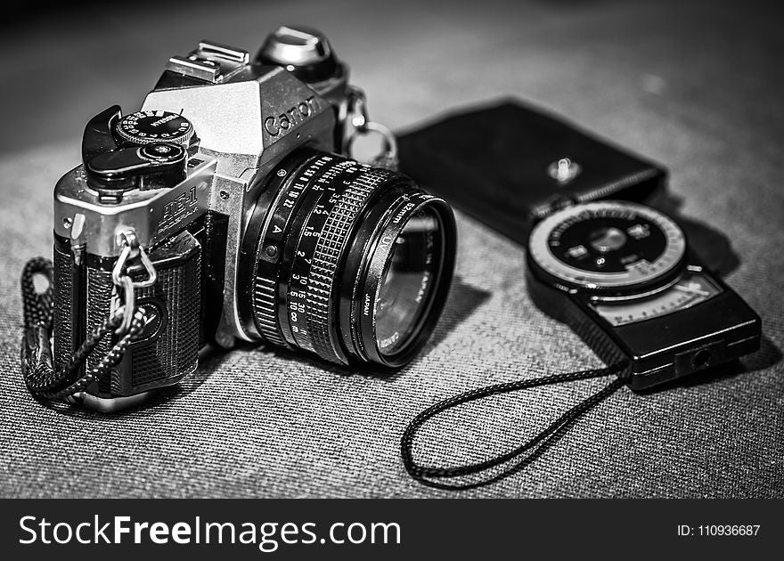 Camera, Single Lens Reflex Camera, Black And White, Cameras & Optics