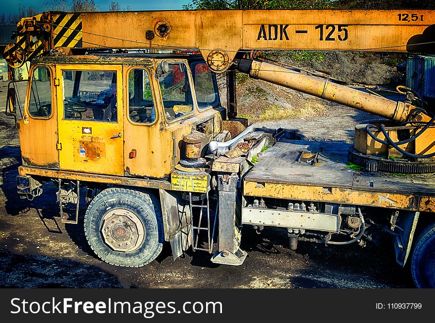 Vehicle, Yellow, Construction Equipment, Motor Vehicle