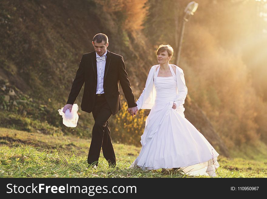 Photograph, Man, Bride, Gown